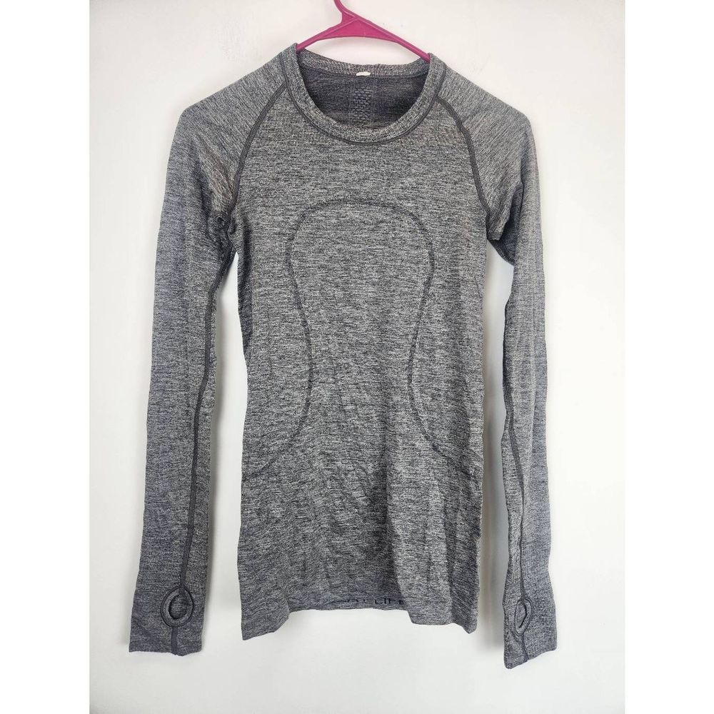 Lululemon Swiftly Tech Long Sleeve T Shirt Gray Shimmer Size 4
